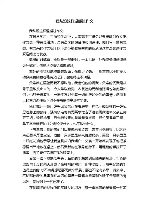 我从没这样温暖过作文