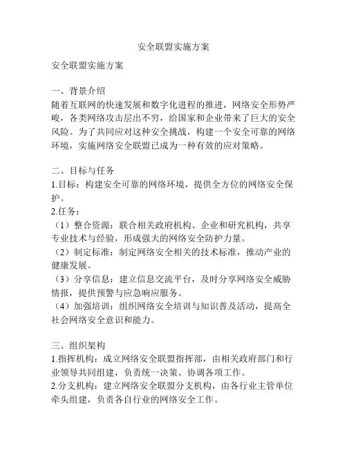 安全联盟实施方案