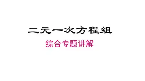 2024年湘教版七年级数学上册 二元一次方程组  专题(课件)