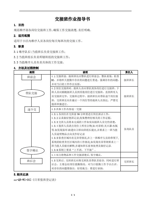 交接班作业指导书