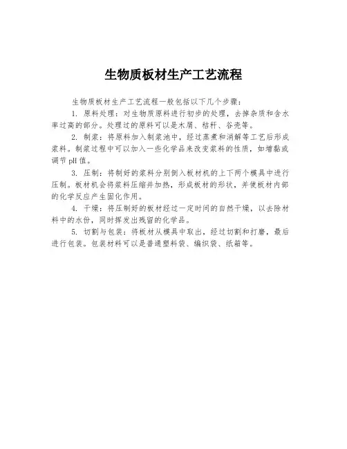 生物质板材生产工艺流程