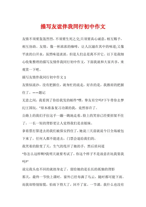 描写友谊伴我同行初中作文