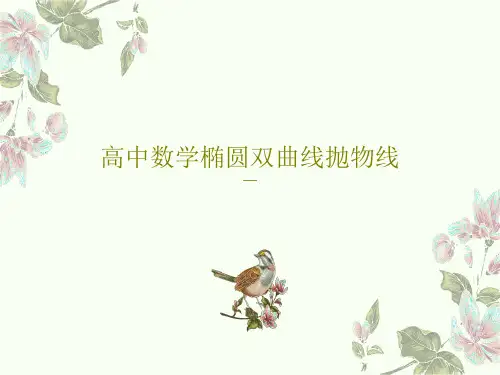 高中数学椭圆双曲线抛物线38页PPT