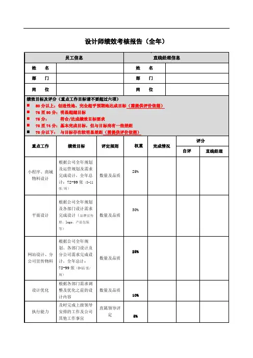 设计师绩效考核报告