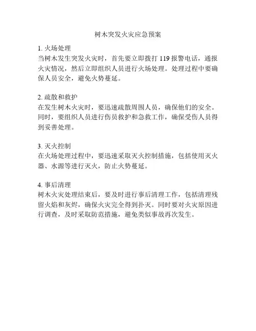 树木突发火灾应急预案