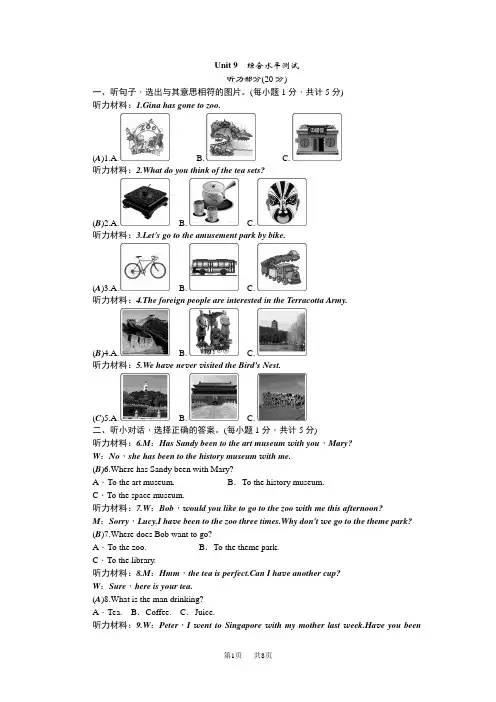 人教版八年级英语下册(RJ) Unit 9 综合水平测试