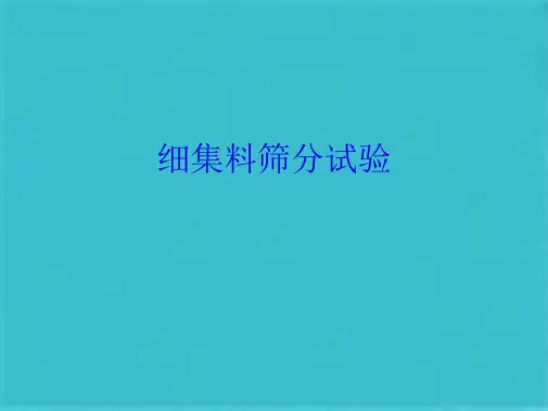 细集料筛分试验(共10张PPT)