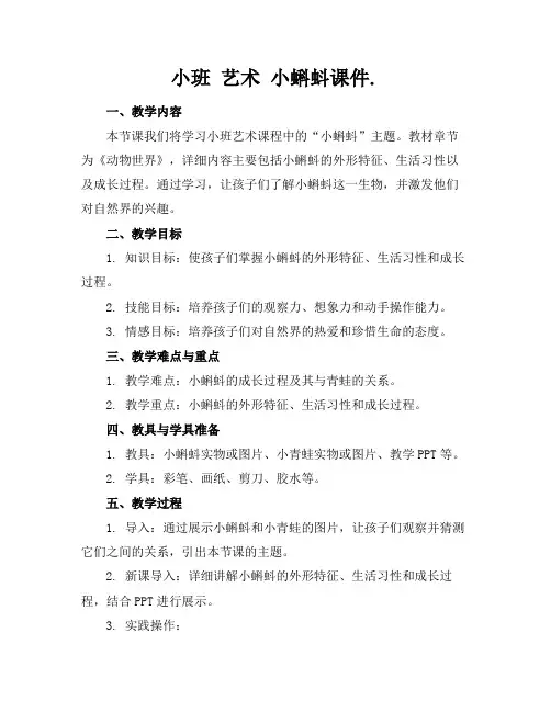 小班艺术小蝌蚪课件.
