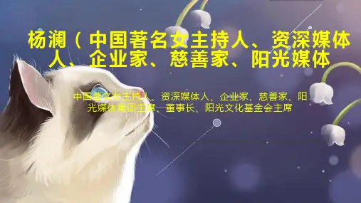 杨澜(中国著名女主持人、资深媒体人、企业家、慈善家、阳光媒体