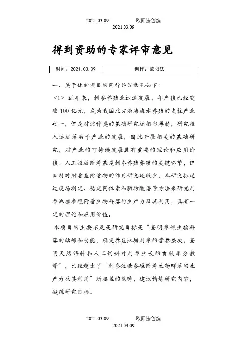 专家评审意见之欧阳法创编