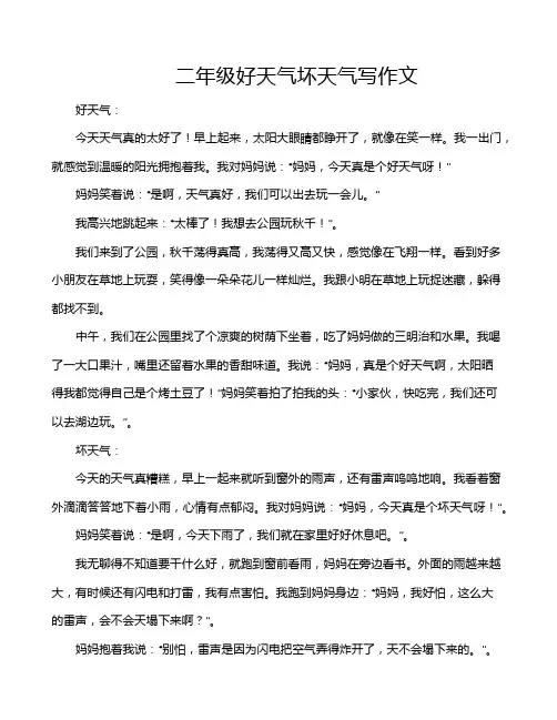 二年级好天气坏天气写作文