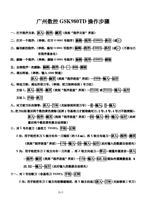 广州数控980TD操作步骤doc