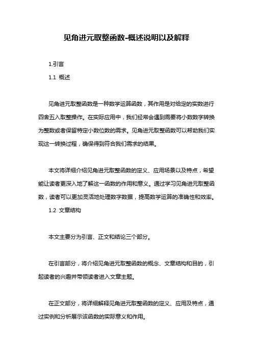 见角进元取整函数-概述说明以及解释
