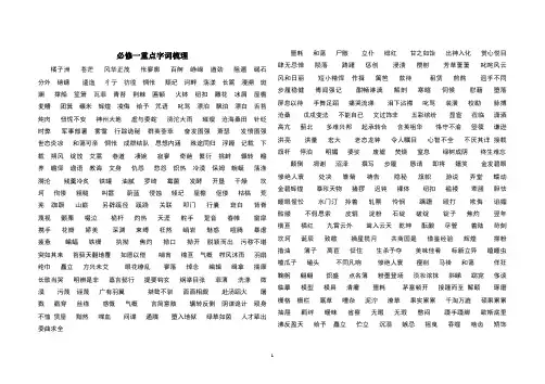 高中语文必修一重点字词