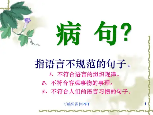 初中病句类型与修改ppt课件