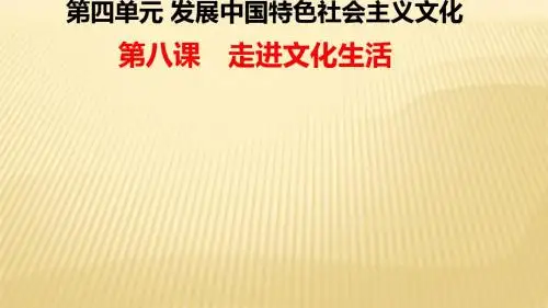 2018届高三政治一轮复习课件(文化生活)：4.8 走进文化生活