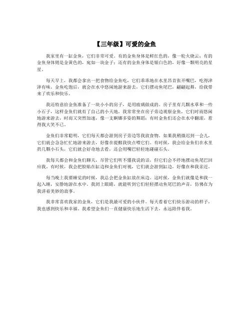 【三年级】可爱的金鱼