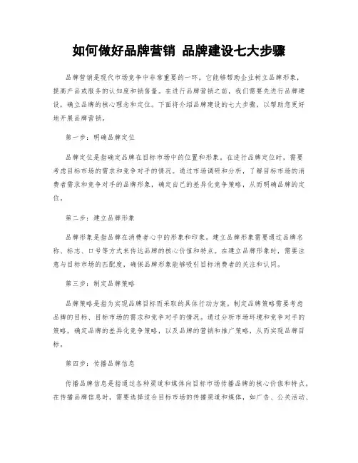 如何做好品牌营销 品牌建设七大步骤
