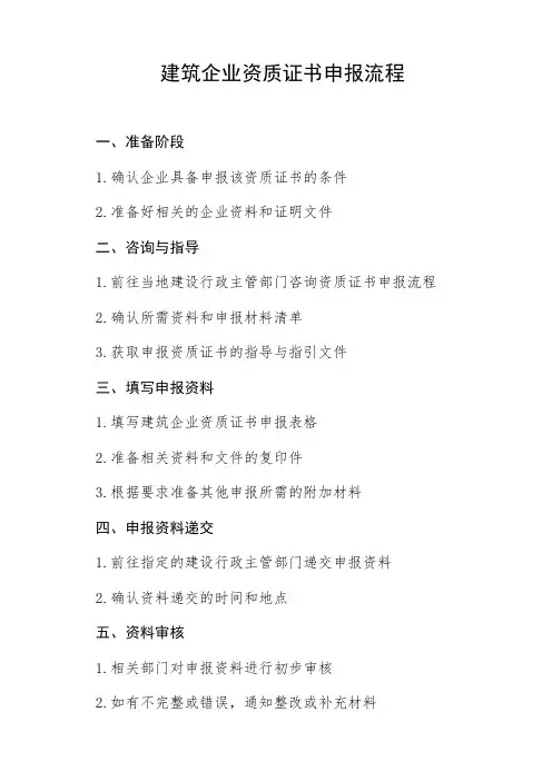 建筑企业资质证书申报流程