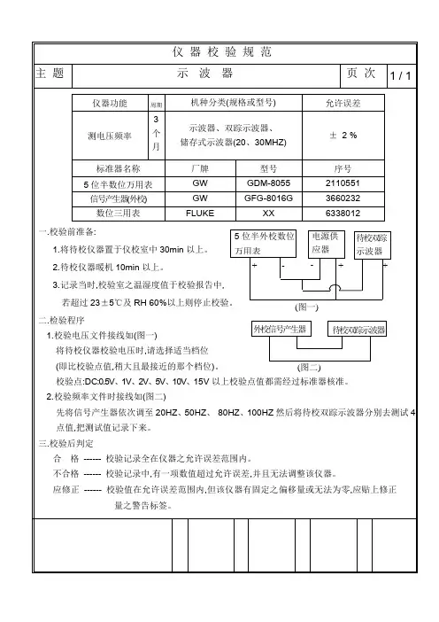 示波器校验规范