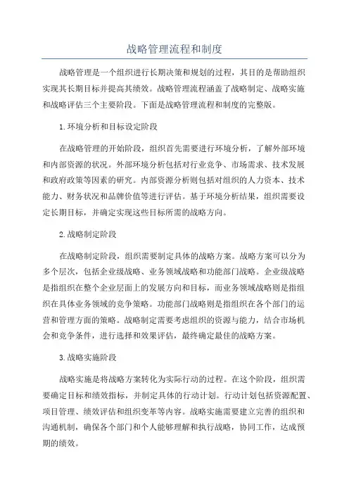 战略管理流程和制度