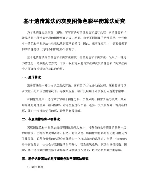 基于遗传算法的灰度图像色彩平衡算法研究