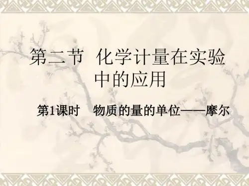 物质的量的单位——摩尔