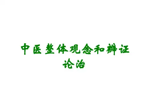 中医整体观念和辨证论治