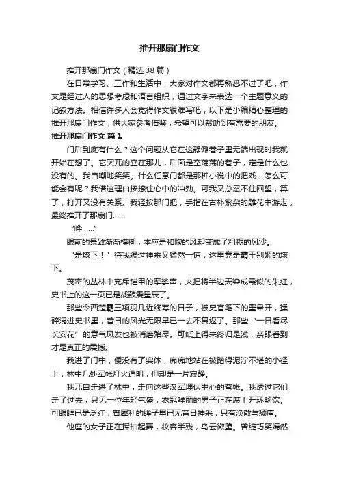 推开那扇门作文