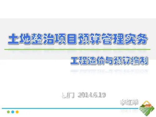 项目管理-土地整治项目预算管理实务