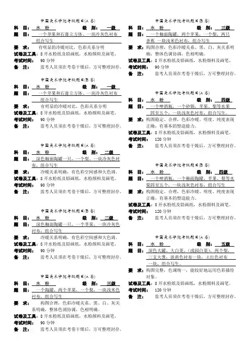 中国美术学院考级水粉AB(缩)
