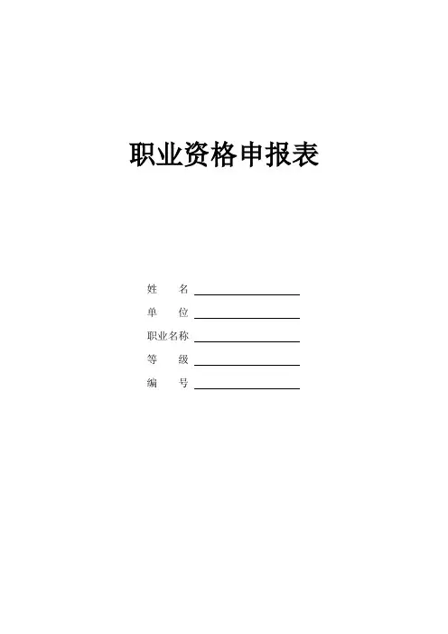 职业资格申报表