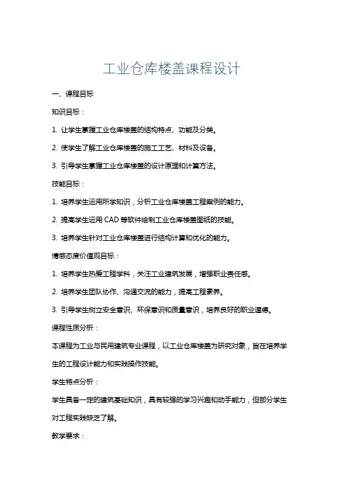 工业仓库楼盖课程设计