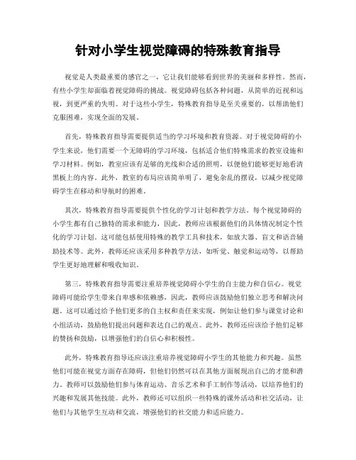 针对小学生视觉障碍的特殊教育指导
