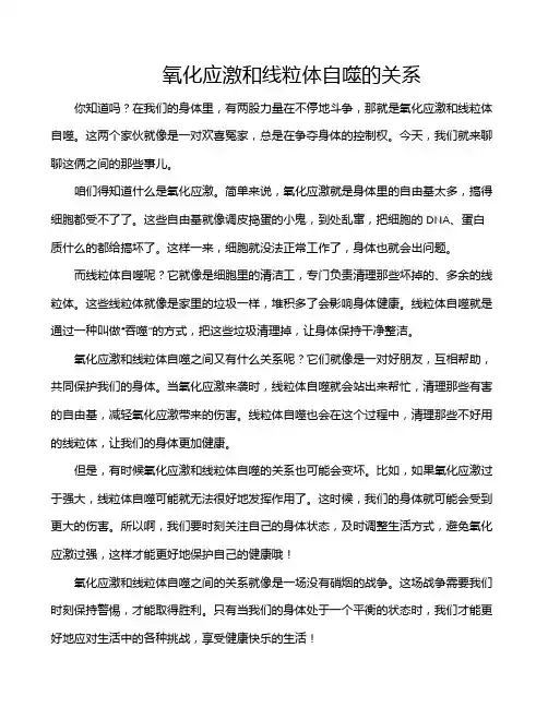 氧化应激和线粒体自噬的关系