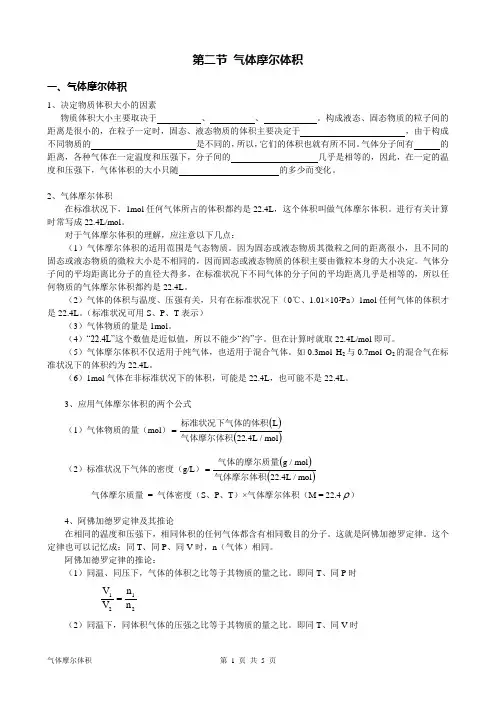 气体摩尔体积