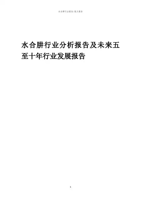 2023年水合肼行业分析报告及未来五至十年行业发展报告