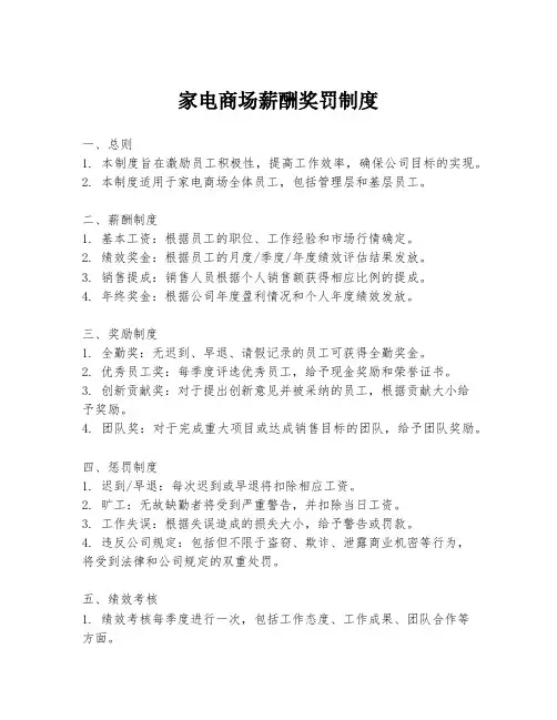 家电商场薪酬奖罚制度