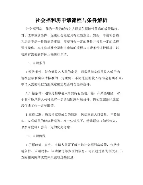 社会福利房申请流程与条件解析
