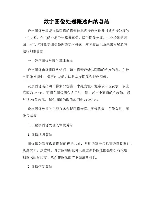 数字图像处理概述归纳总结