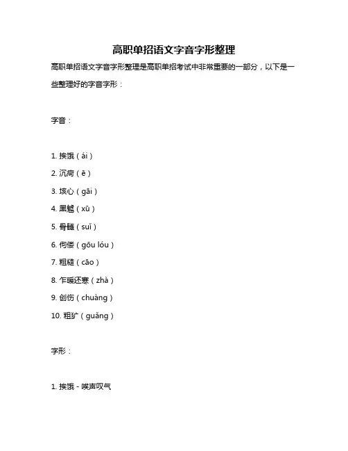 高职单招语文字音字形整理