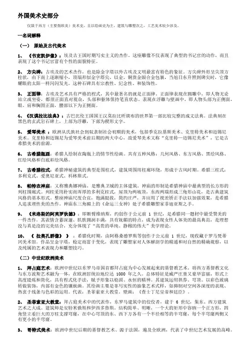 (考研版)西方美术史考点整理