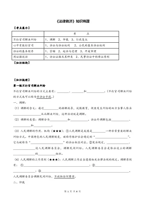 高中政治《法律救济》知识梳理