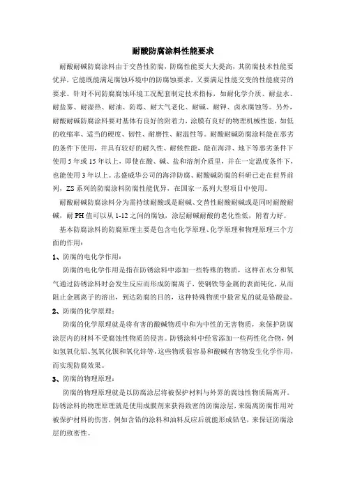 耐酸碱防腐涂料