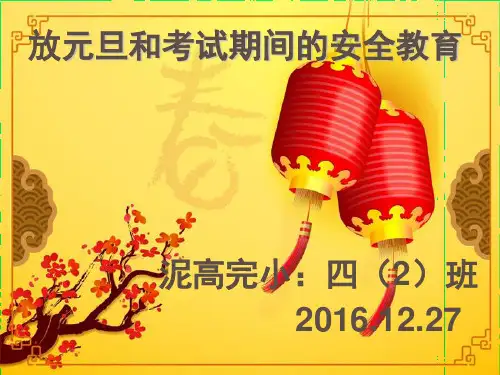 2017年元旦假期安全教育