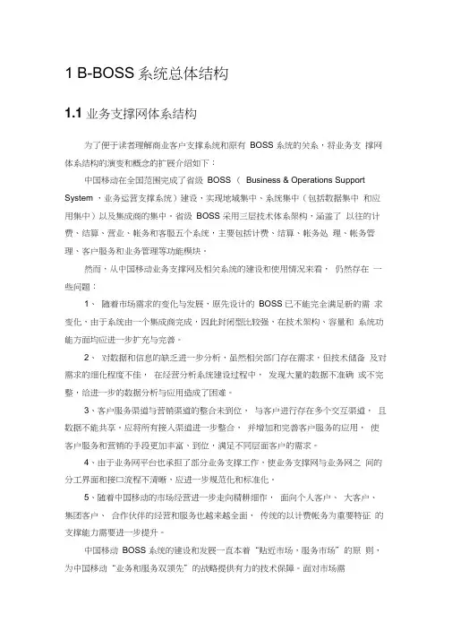 中国移动B-BOSS系统总体结构
