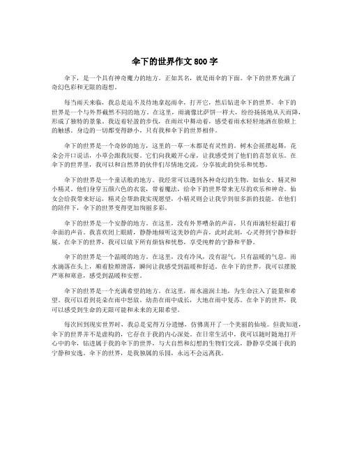 伞下的世界作文800字