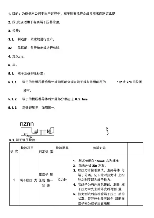 端子检验规范标准