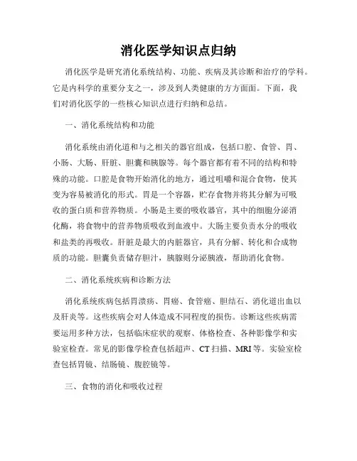 消化医学知识点归纳