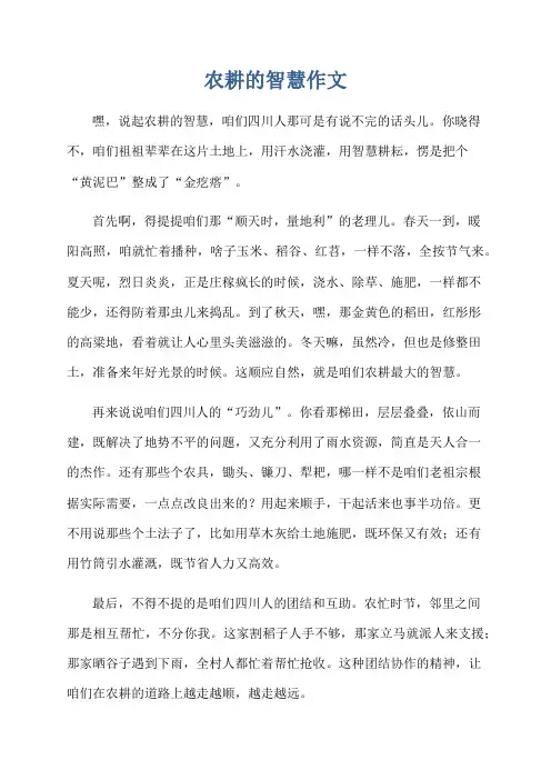 农耕的智慧作文